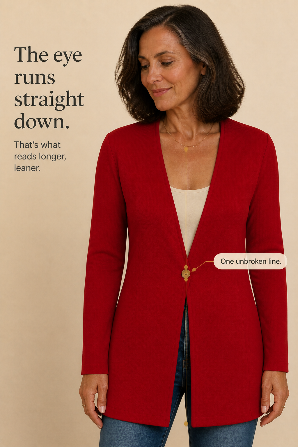 V-Neck Single-Button A-Line Blazer