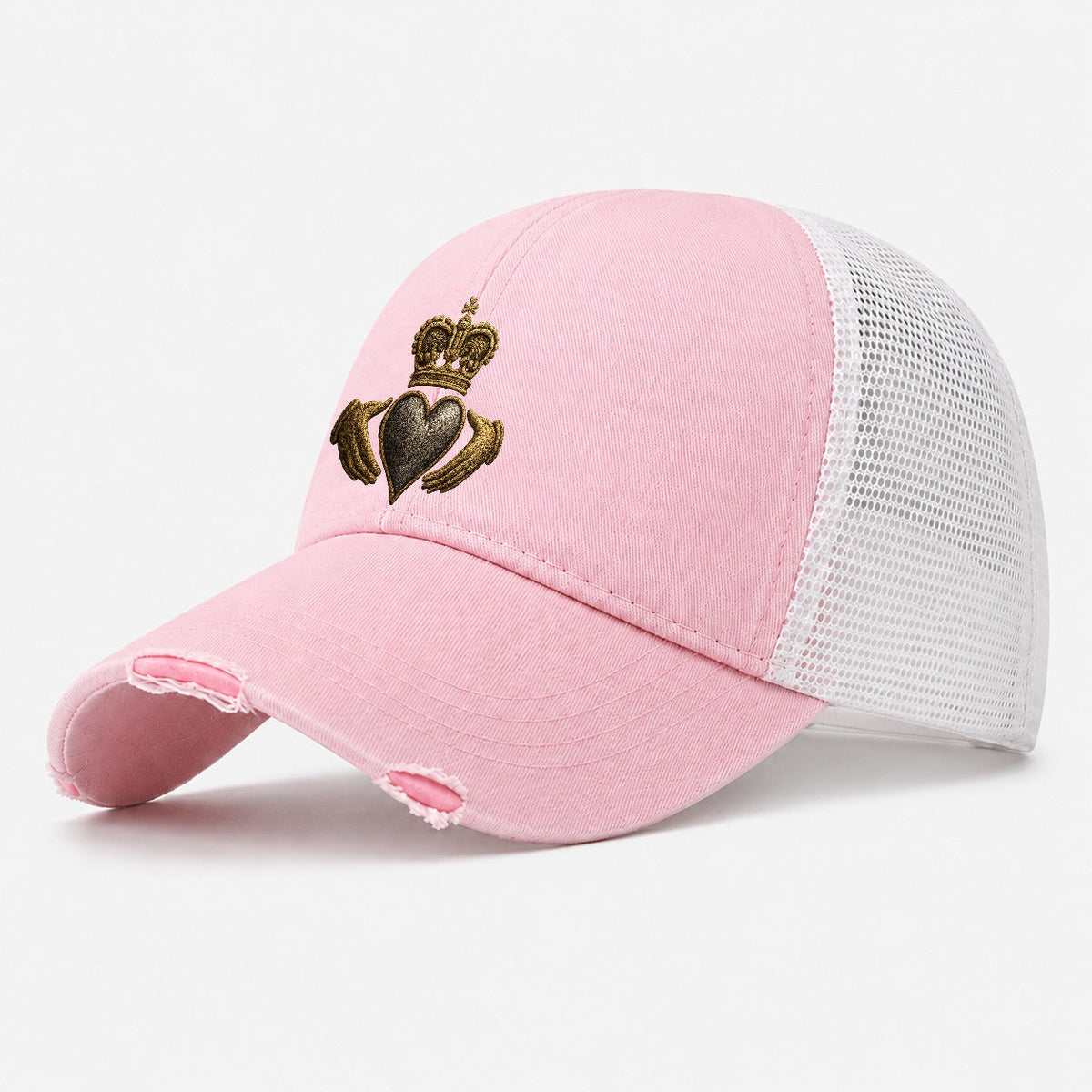 Claddagh Symbol Washed Trucker Hat