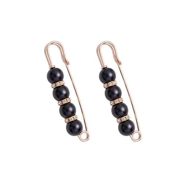 Fancy Rhinestones Pearls Safety Pin Brooch