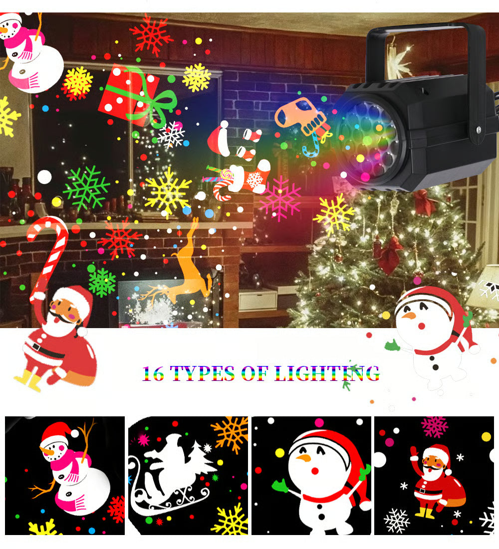Magical Christmas LED Projector – 16 Stunning Holiday Patterns to Light Up Your Home