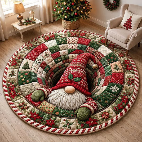 3D Swirl Quilted Christmas Rug