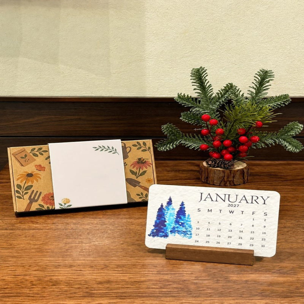 Plantable Seed Paper Calendar 2027 – 12 Plantable Calendar Cards