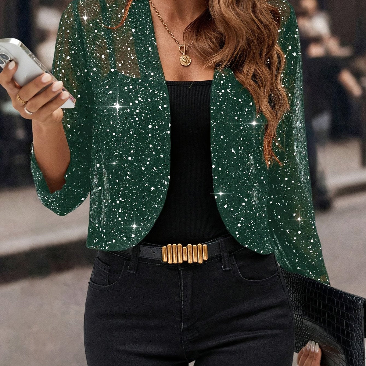 Shimmer Cropped Jacket