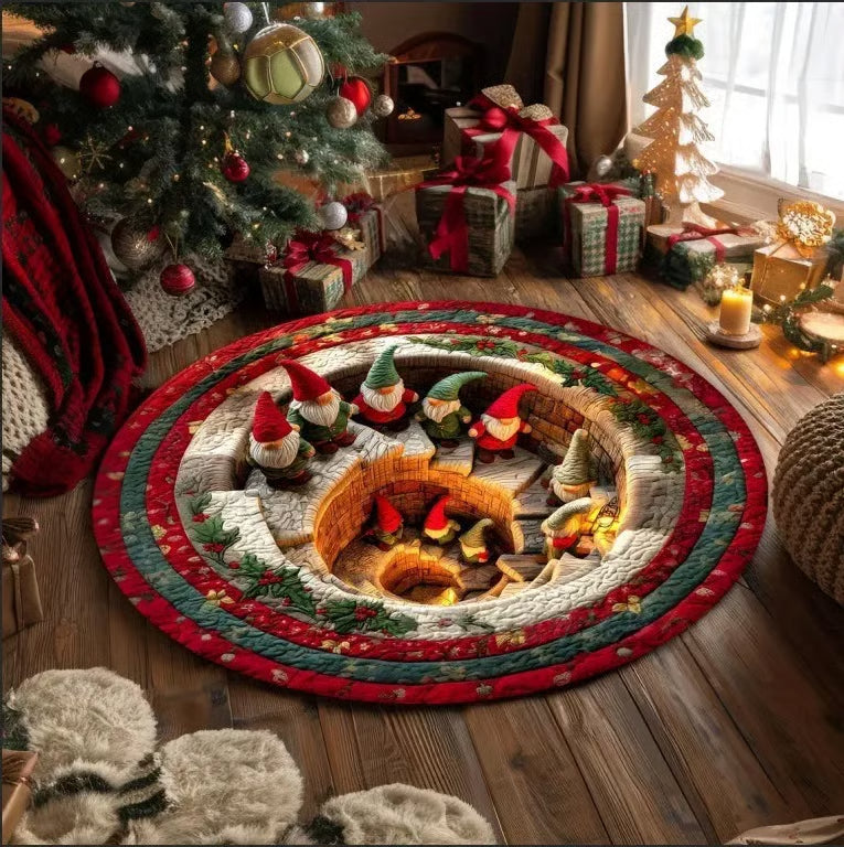 3D Swirl Quilted Christmas Rug