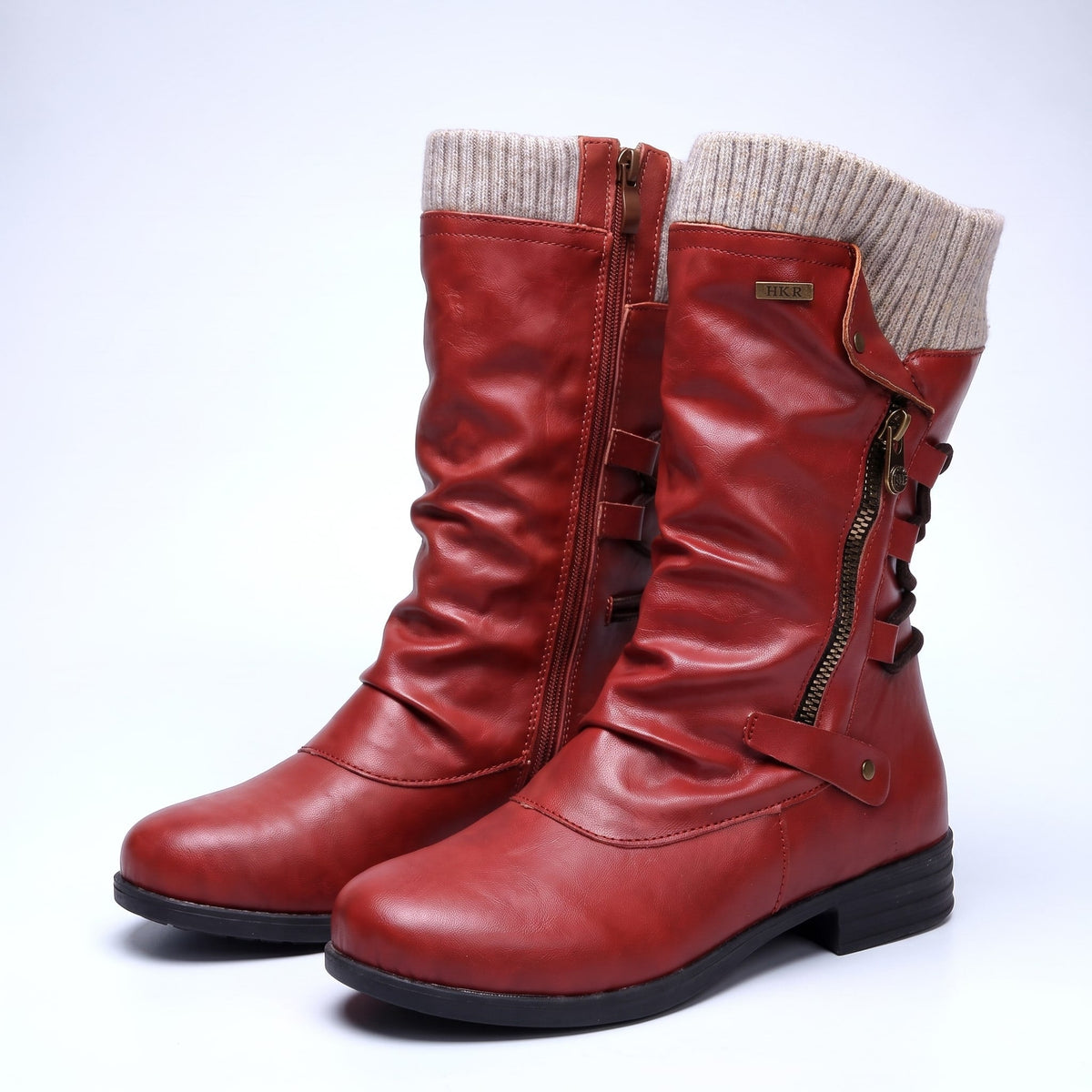 Cassara Knit-Cuff Boots