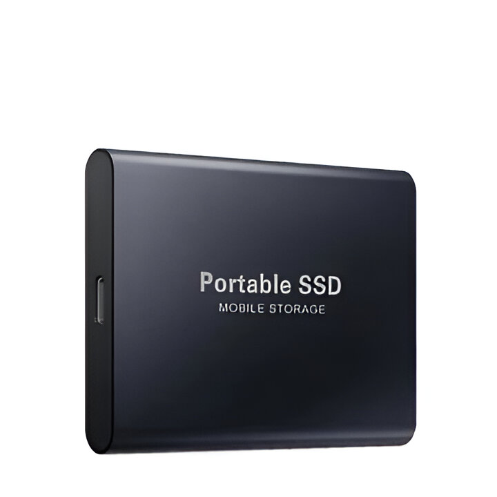 Portable Solid State Drive with Universal Port Connection and Mobile Adapters