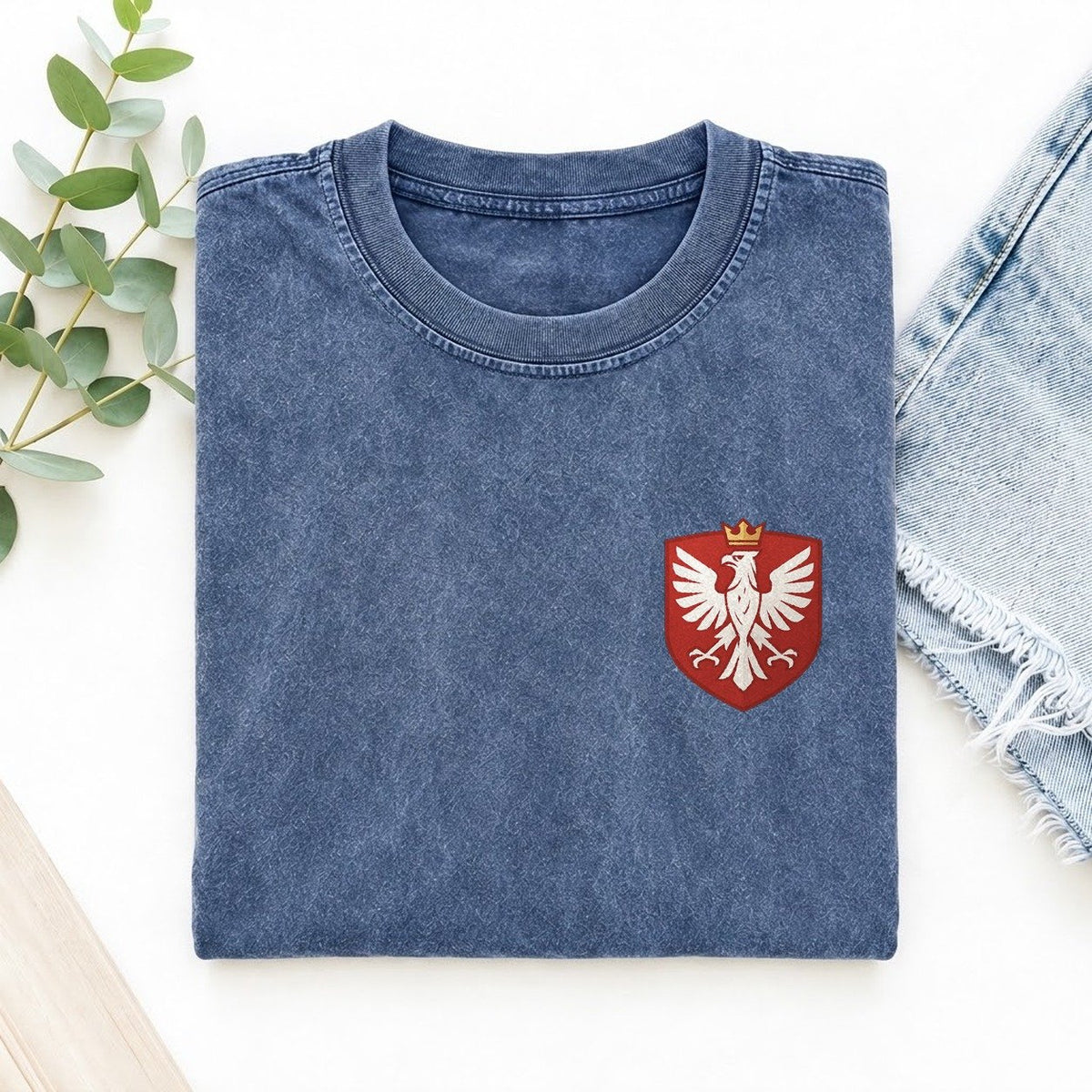 Poland White Eagle Left Chest Vintage T-shirt
