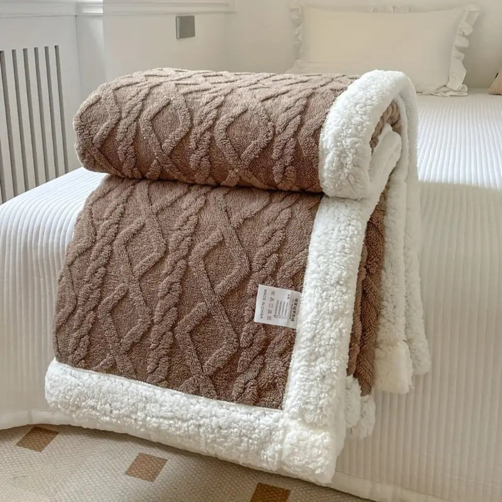 Diamond Knit Sherpa Blanket