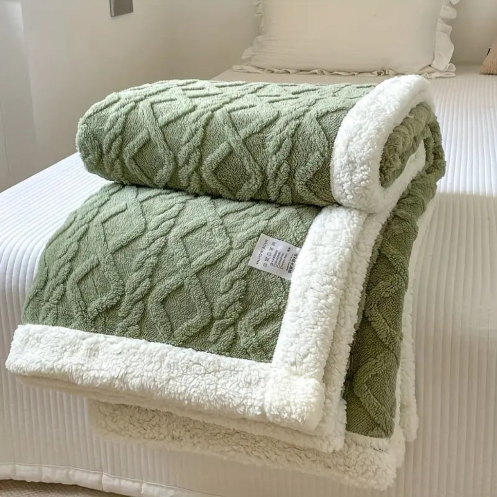 Diamond Knit Sherpa Blanket