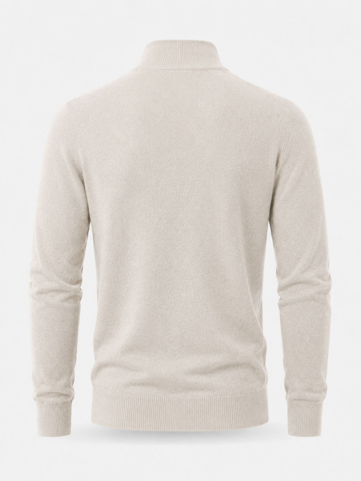 Men's Merino Wool Sweater with V-Neck and Zip Detail