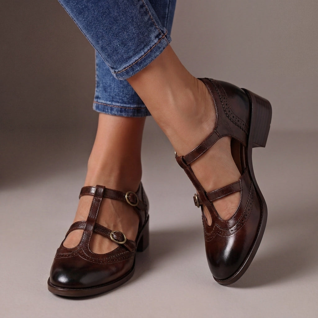 Lucinda Leather Brogue Mary Janes