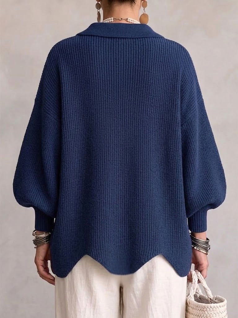 Oversized Collared Cardigan for Women