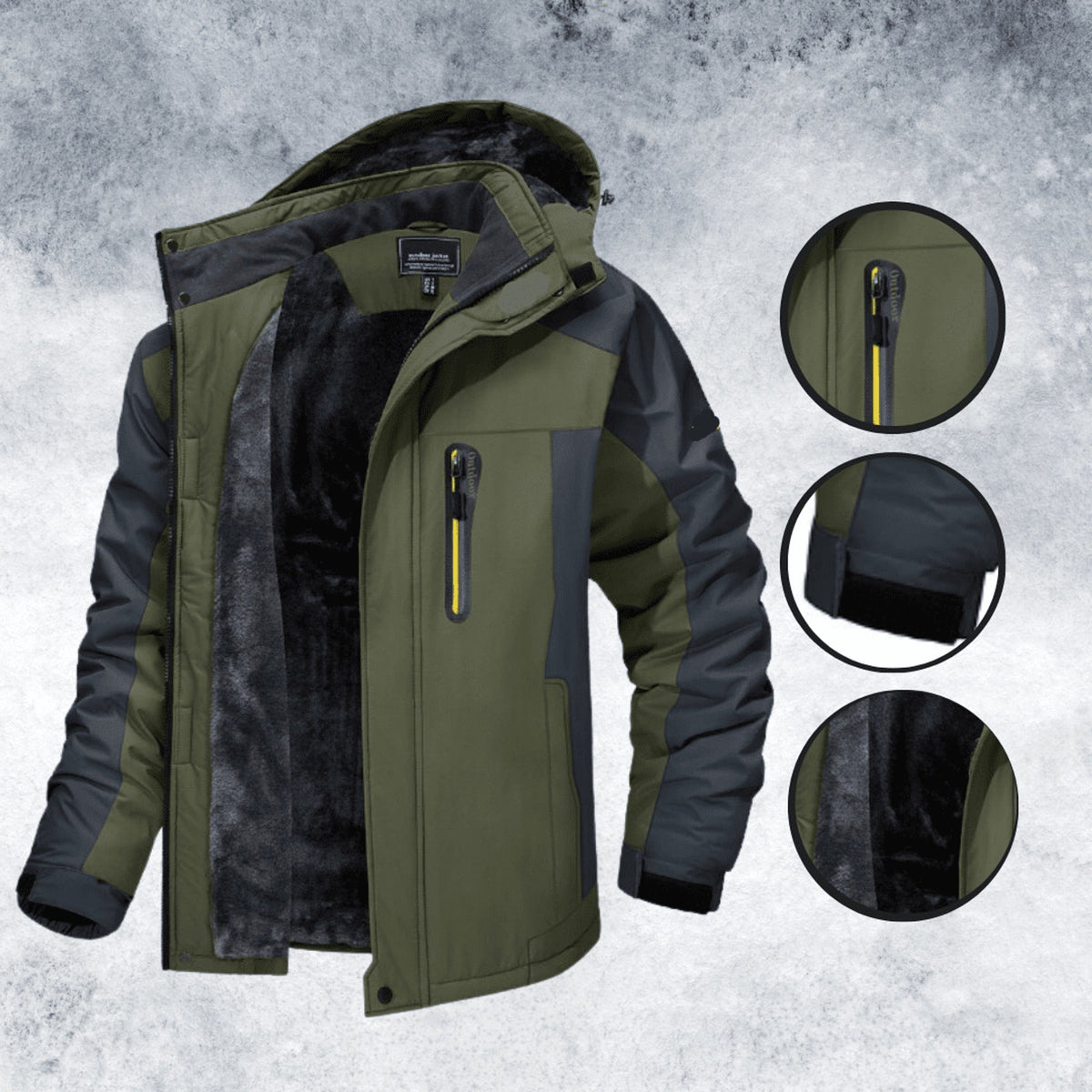 Performance Winter Jacket with Waterproof Detachable Lining and Fabric Shell
