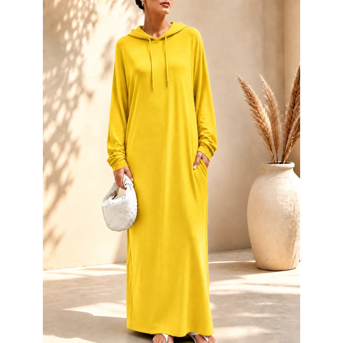 Women's Oversized Hooded Maxi Dress for Fall & Winter