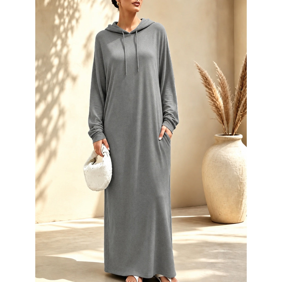 Women's Oversized Hooded Maxi Dress for Fall & Winter