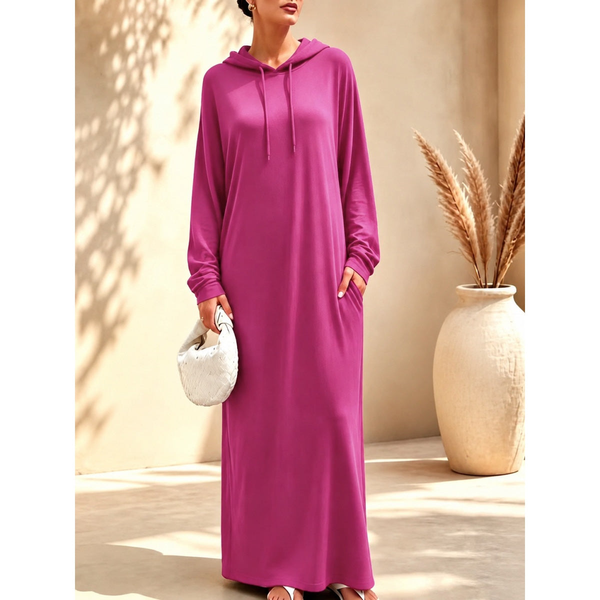 Women's Oversized Hooded Maxi Dress for Fall & Winter