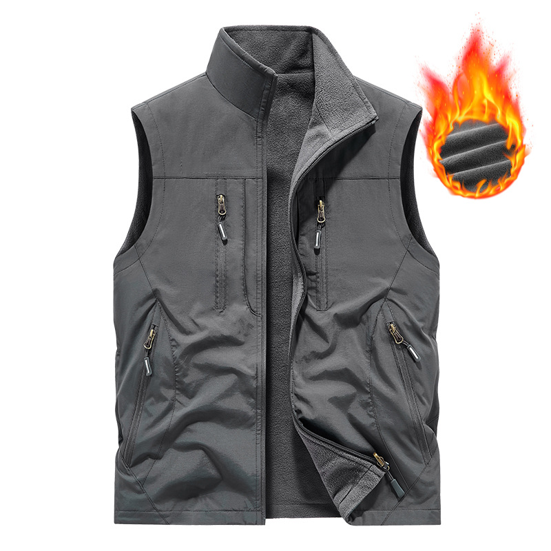 Oversized Sleeveless Men's Vest with Pockets