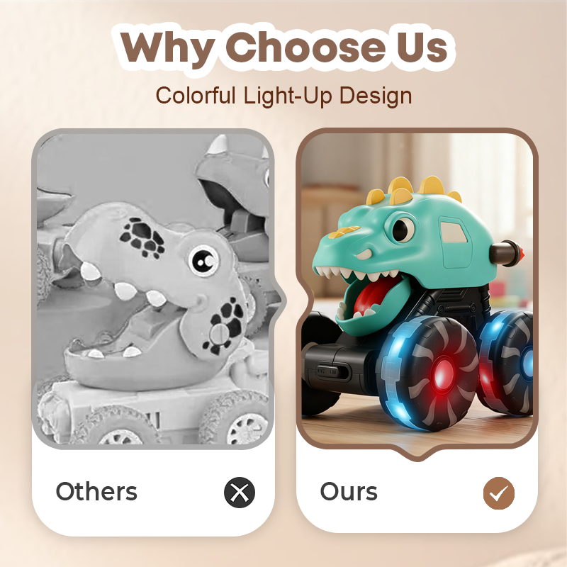 Press & Go Dinosaur Toy Car With Lights