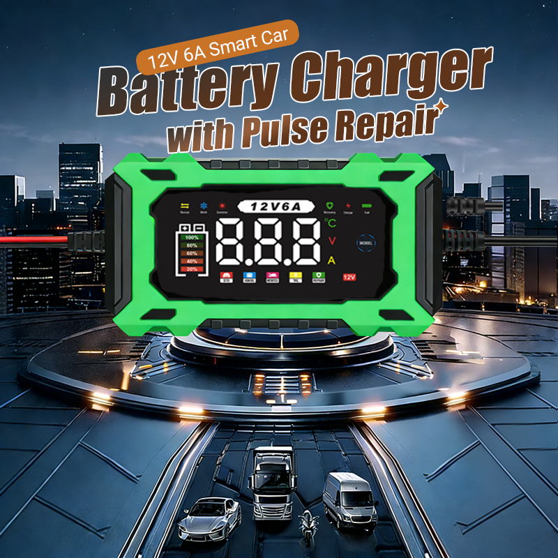 12V 6A Smart Car Battery Charger with Pulse Repair