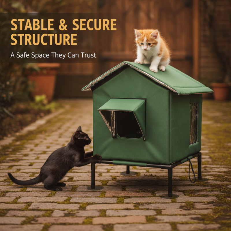 Elevated Outdoor Cat House | Waterproof, Insulated & Protected Against Weather and Wind