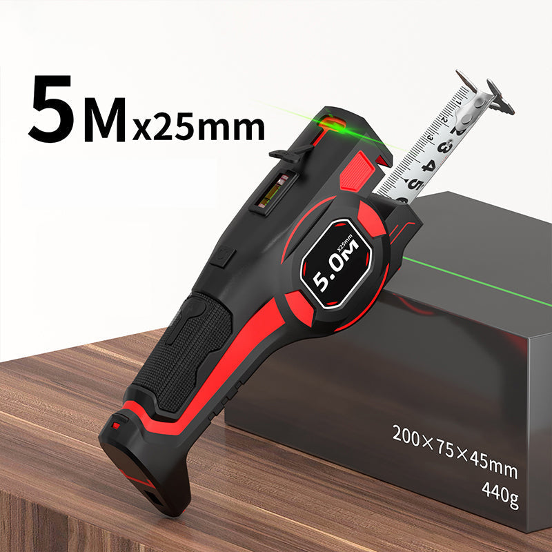 2-in-1 Tape Measure | Precise Measuring & Alignment with Integrated Laser