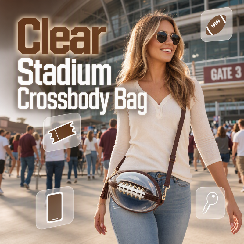 Game-Day Statement Women's Clear Football-Shaped Crossbody Bag