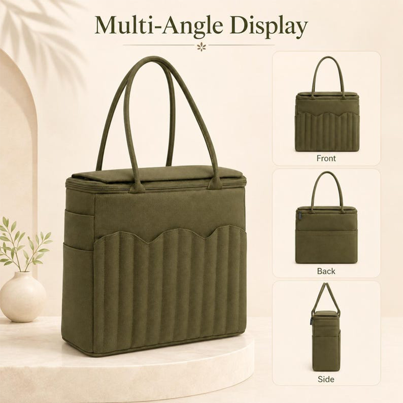 No More Tangled Yarn! Canvas Yarn Storage Bag with Needle Pockets