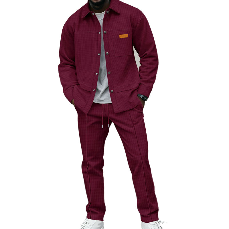 Texture Meets Utility | Men's 2-Piece Lounge Set with Functional Pockets
