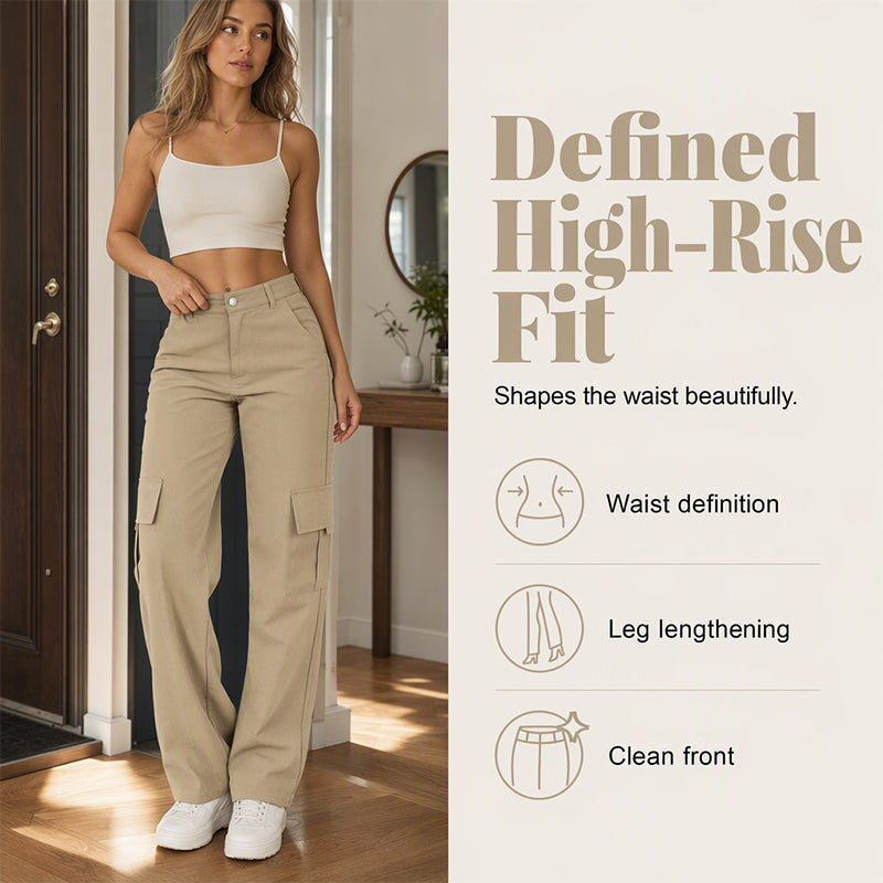More Pockets, Easy Movement | Women's High-Waist Straight-Leg Cargo Pants