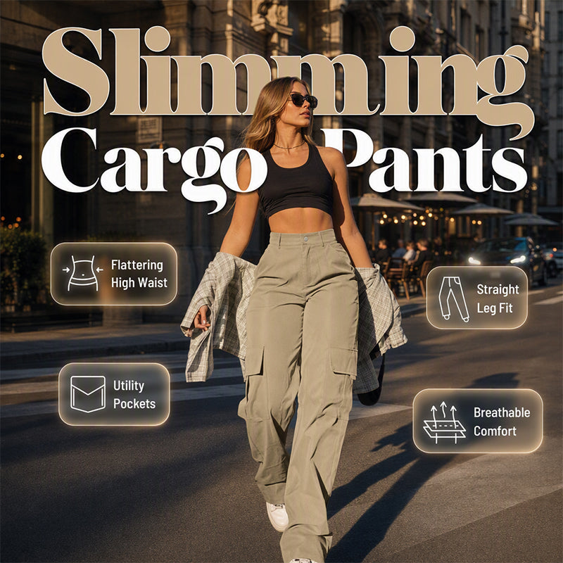More Pockets, Easy Movement | Women's High-Waist Straight-Leg Cargo Pants