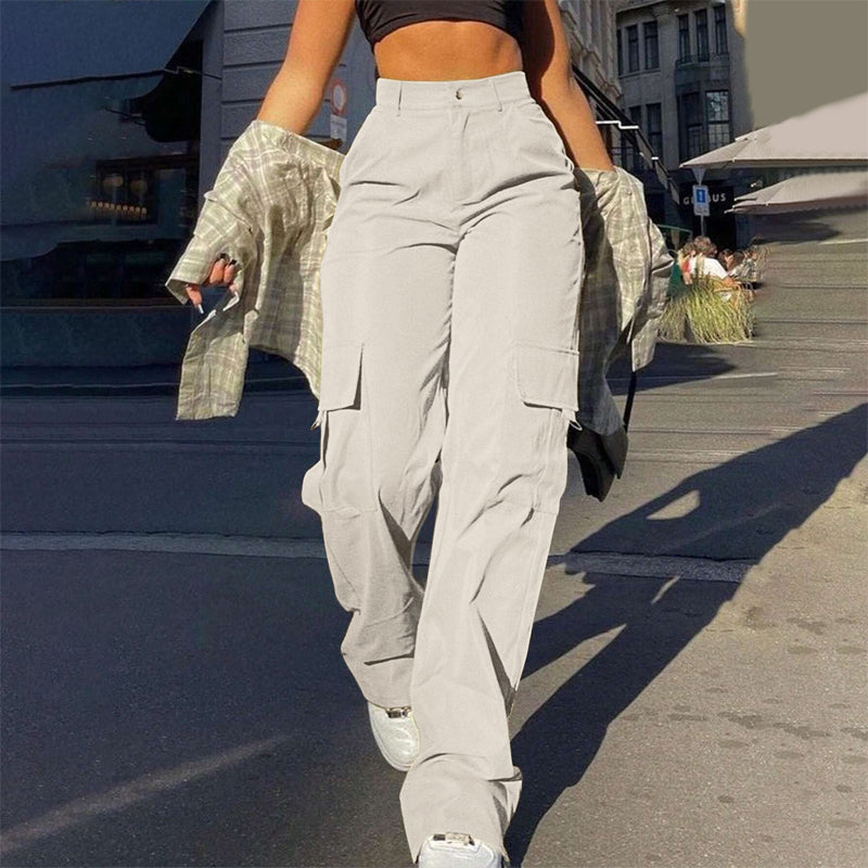 More Pockets, Easy Movement | Women's High-Waist Straight-Leg Cargo Pants
