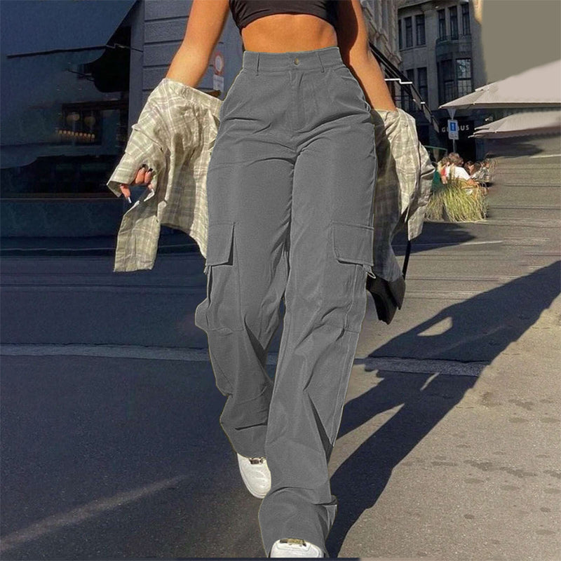 More Pockets, Easy Movement | Women's High-Waist Straight-Leg Cargo Pants