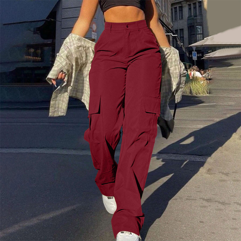 More Pockets, Easy Movement | Women's High-Waist Straight-Leg Cargo Pants