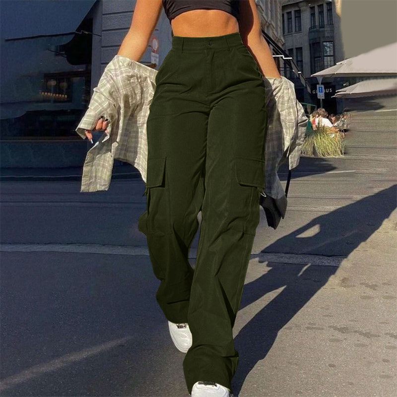 More Pockets, Easy Movement | Women's High-Waist Straight-Leg Cargo Pants