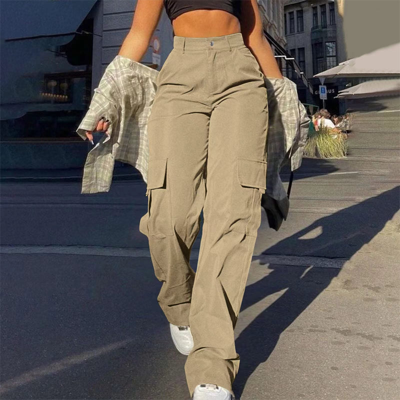 More Pockets, Easy Movement | Women's High-Waist Straight-Leg Cargo Pants