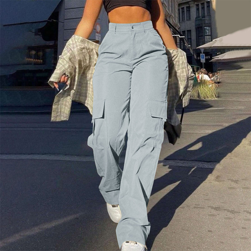 More Pockets, Easy Movement | Women's High-Waist Straight-Leg Cargo Pants