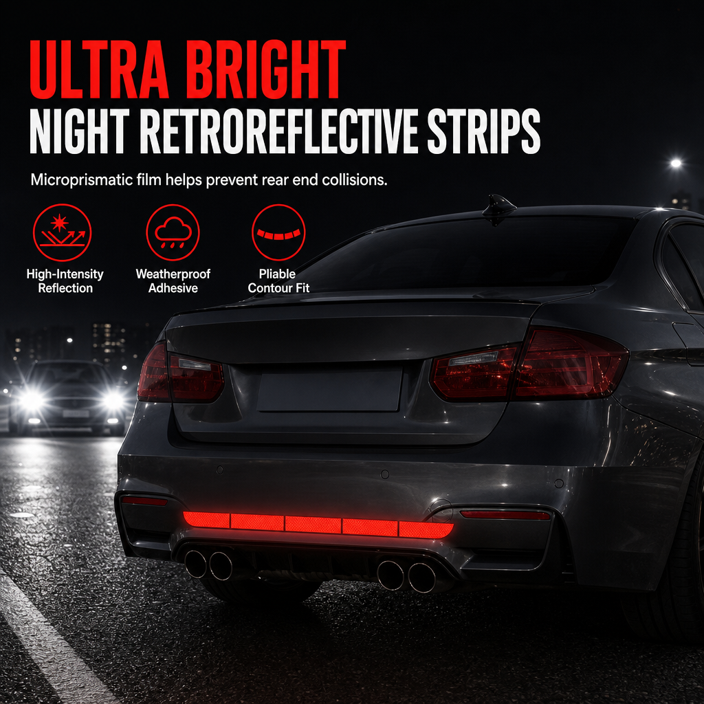 Ultra Bright Reflective Bumper Strips – Hexagonal Prism, Weather Resistant