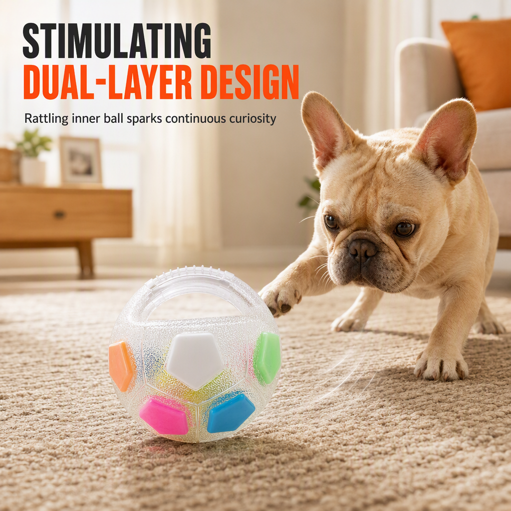 Interactive Football Dog Toy with Grip Handles