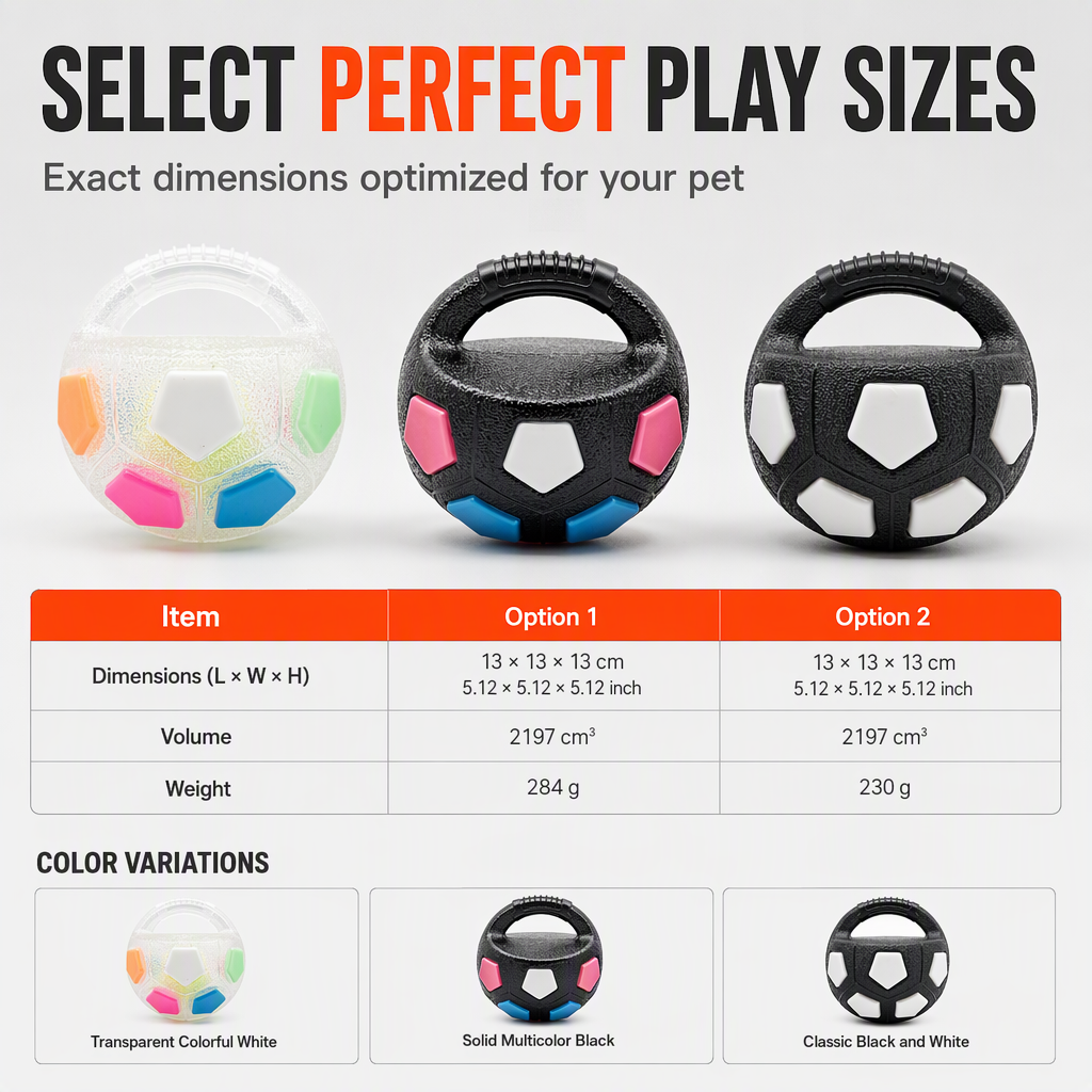 Interactive Football Dog Toy with Grip Handles