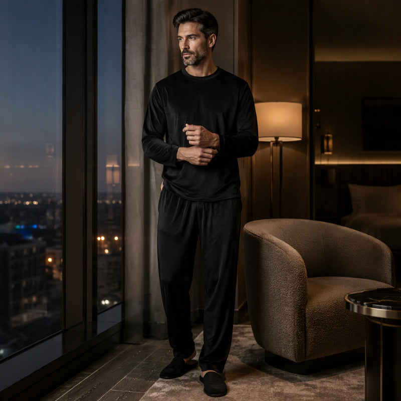 Comfortable Thermal Velour Pajama Set for Men