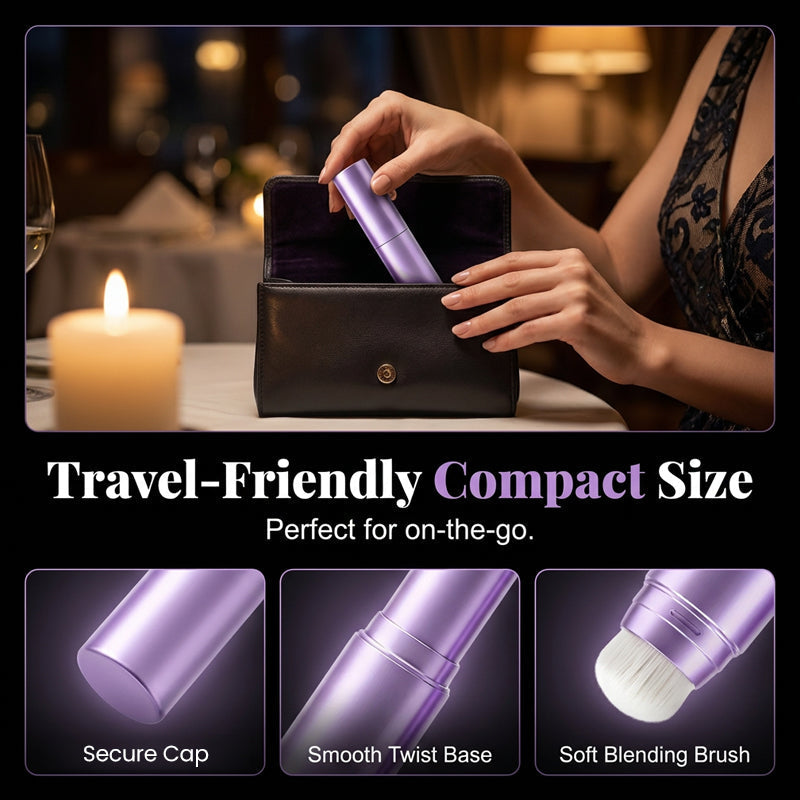 2-in-1 Color-Changing Foundation Stick – Built-In Brush, Smooth Buildable Coverage & Easy On-the-Go Makeup