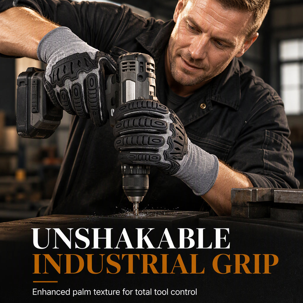 Thickened Impact Resistant Work Gloves | Heavy Duty Safety Gloves, Shock & Wear Protection for Mechanics & Construction