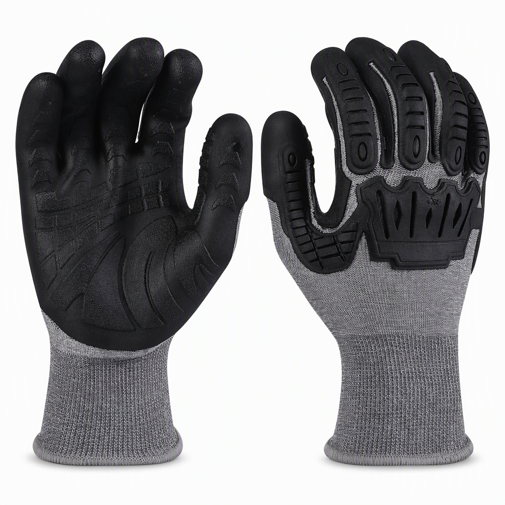 Thickened Impact Resistant Work Gloves | Heavy Duty Safety Gloves, Shock & Wear Protection for Mechanics & Construction