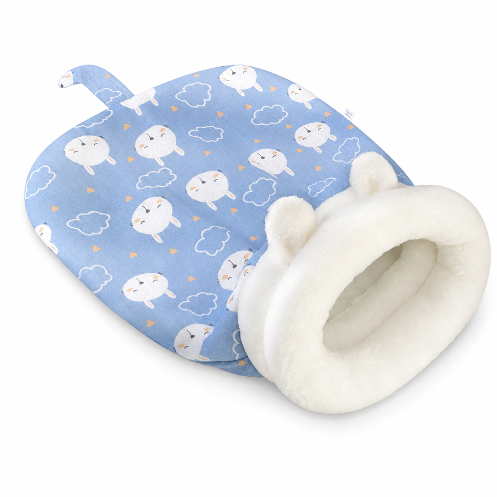 Semi-Enclosed Warm Sleeping Bag, Soft Deep Sleep Pet Cave and Blanket for Cats and Small Dogs
