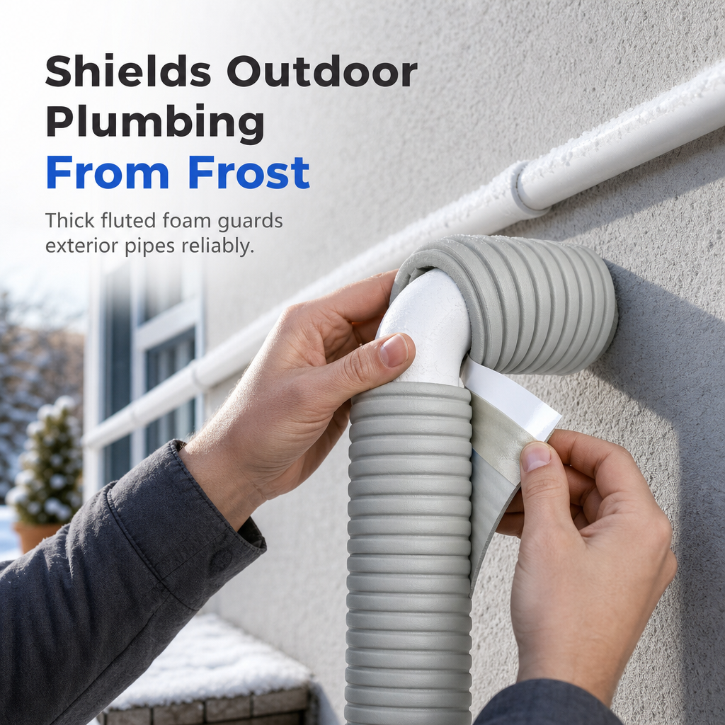 Self-Adhesive Insulation Pipe, Protects Water Pipes Against Freezing Outdoors