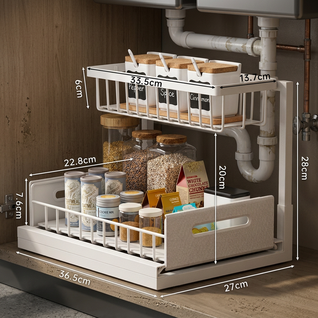 2-Tier Pull-Out Under-Sink Organizer