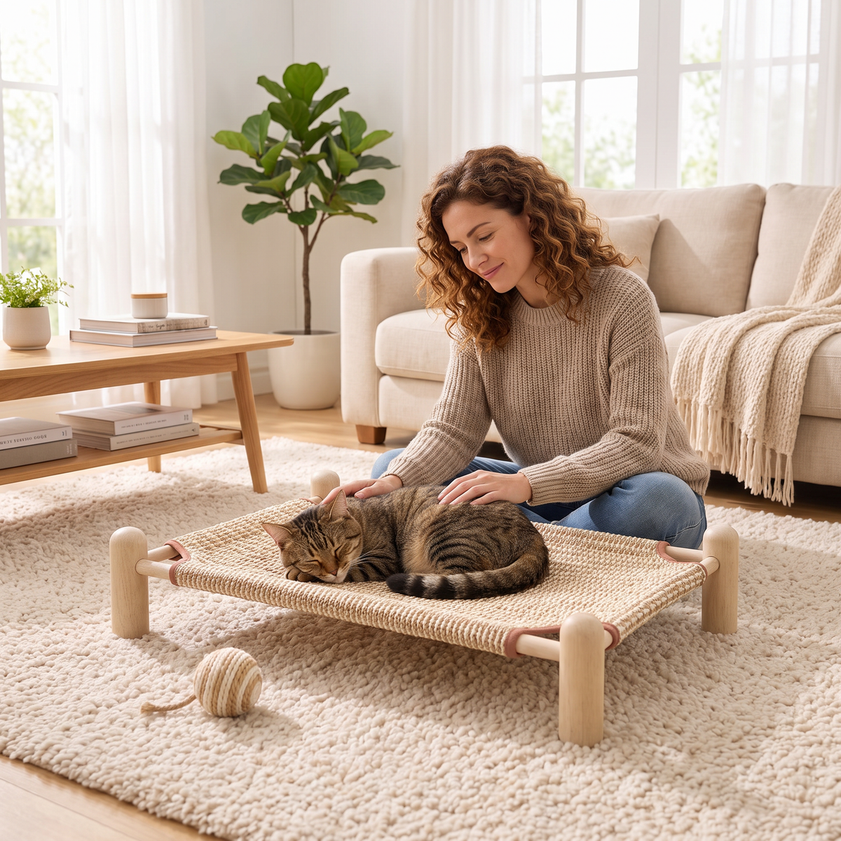 Sturdy 2-in-1 Hanging Cat Scratcher & Cat Bed