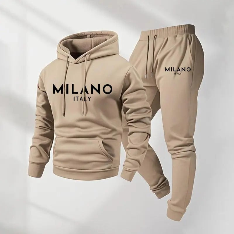 Fleece-Lined Graphic Hoodie & Jogger Set