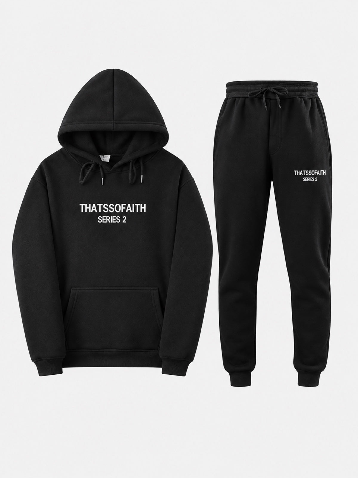 Fleece-Lined Graphic Hoodie & Jogger Set