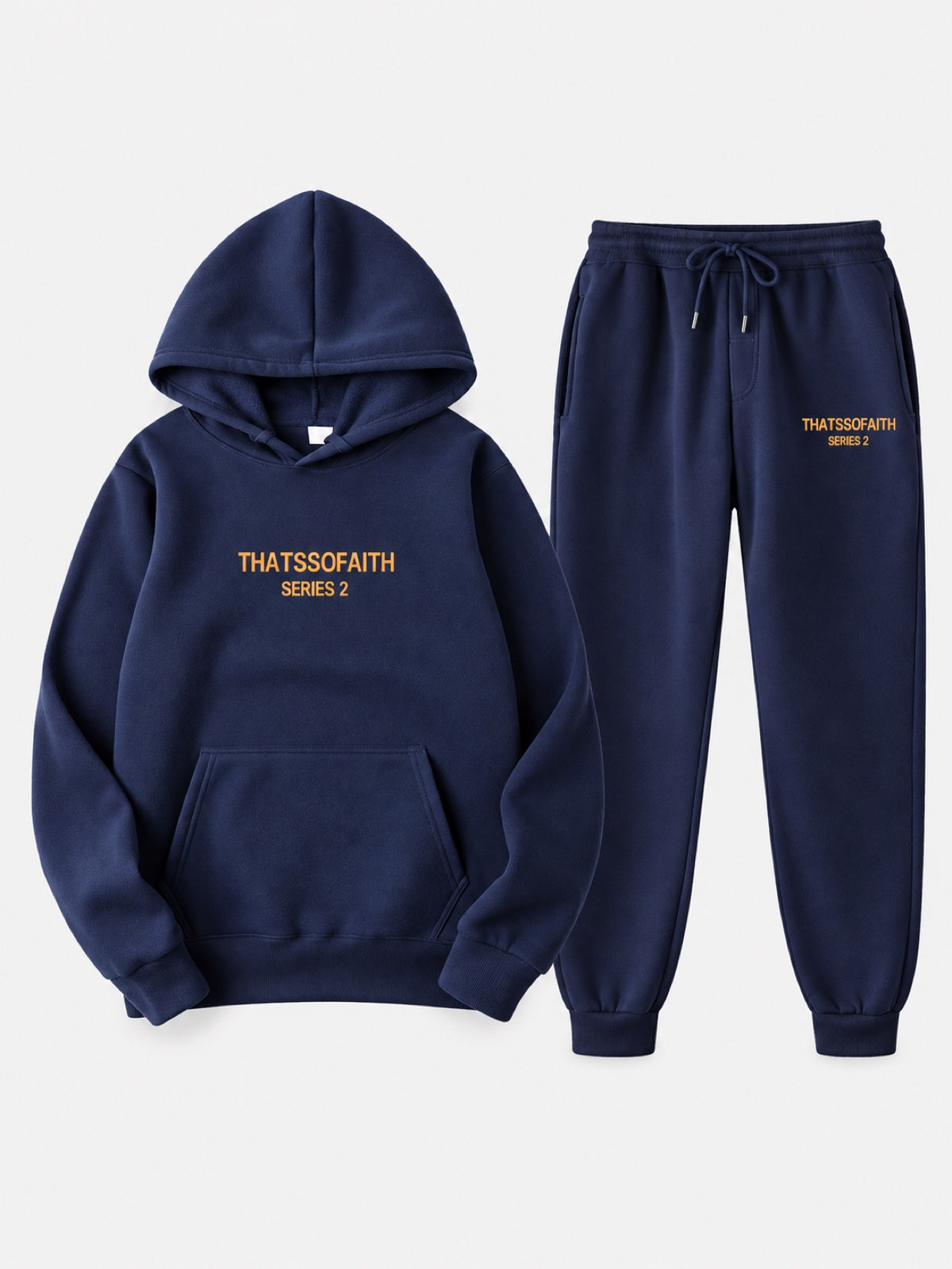 Fleece-Lined Graphic Hoodie & Jogger Set